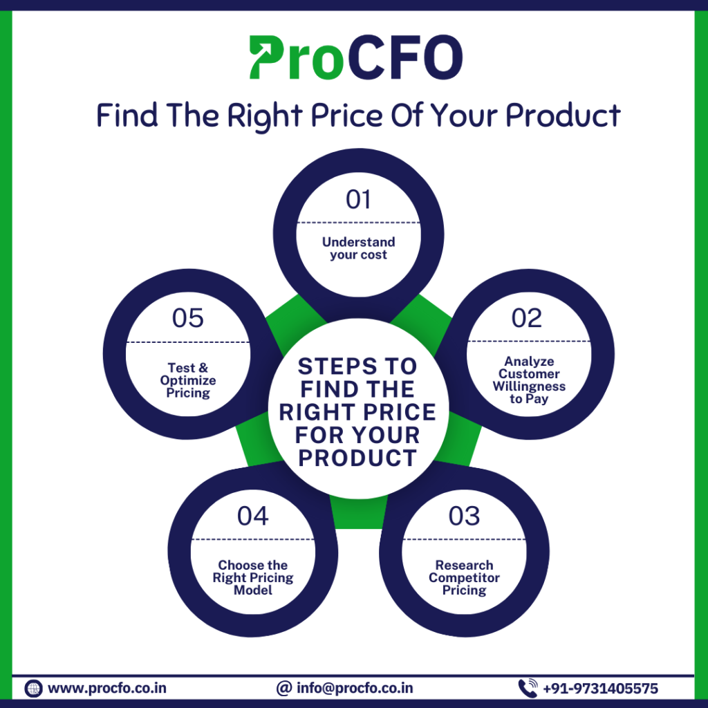 A startup founder analyzing pricing strategies using data charts and market insights to optimize profitability.